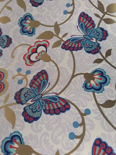 Blue and Red Butterfly Free Gift Wrap